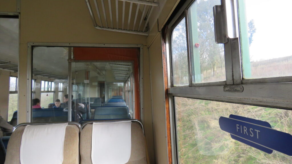 On board diesel unit running from Midsomer Norton South heritage railway (March 2024)